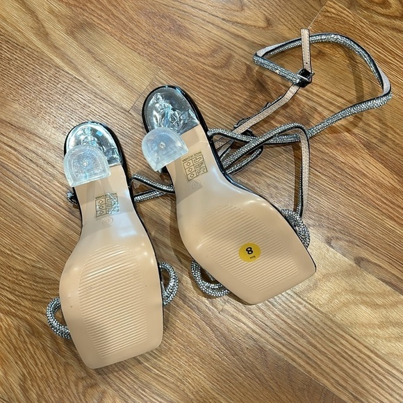 Public Desire x Dolls Kill Glimmer Rhinestone Wrap Heels black size 8 women’s - Picture 9 of 11